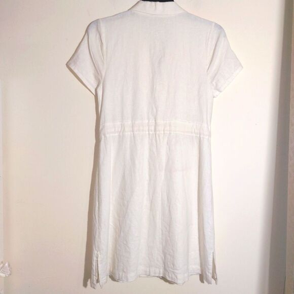 ModCloth Women's Linen Blend Enthralled Again Ivory Shirt Dress Size M EUC - Picture 8 of 11